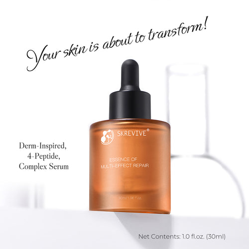 Skrevive Multi-Effect Repair Serum, EGF Peptide Serum with Copper Peptides & Snap-8 | 4-Peptide Complex to Boost Collagen & Elastin, Firm & Lift Skin, Smooth Fine Lines, Reduce Wrinkles, Rejuvenate, Brighten, Anti-Aging Face Serum. 30ml/1.01 fl.oz