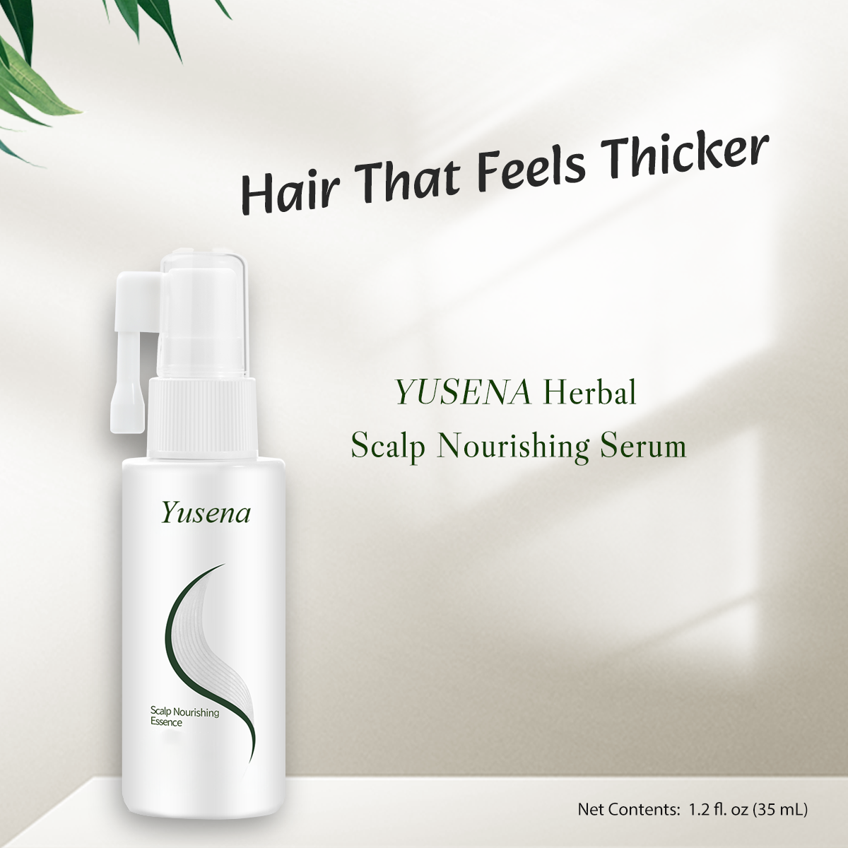 Yusena Herbal Scalp Nourishing Serum – Lightweight Botanical Scalp Care, Reduces Visible Shedding, for Minor Thinning, M-Shaped Hairlines, Diffuse Thinning,  Promotes Fuller-Looking Hair Growth for Thinning Hair, 1.2 fl. Oz