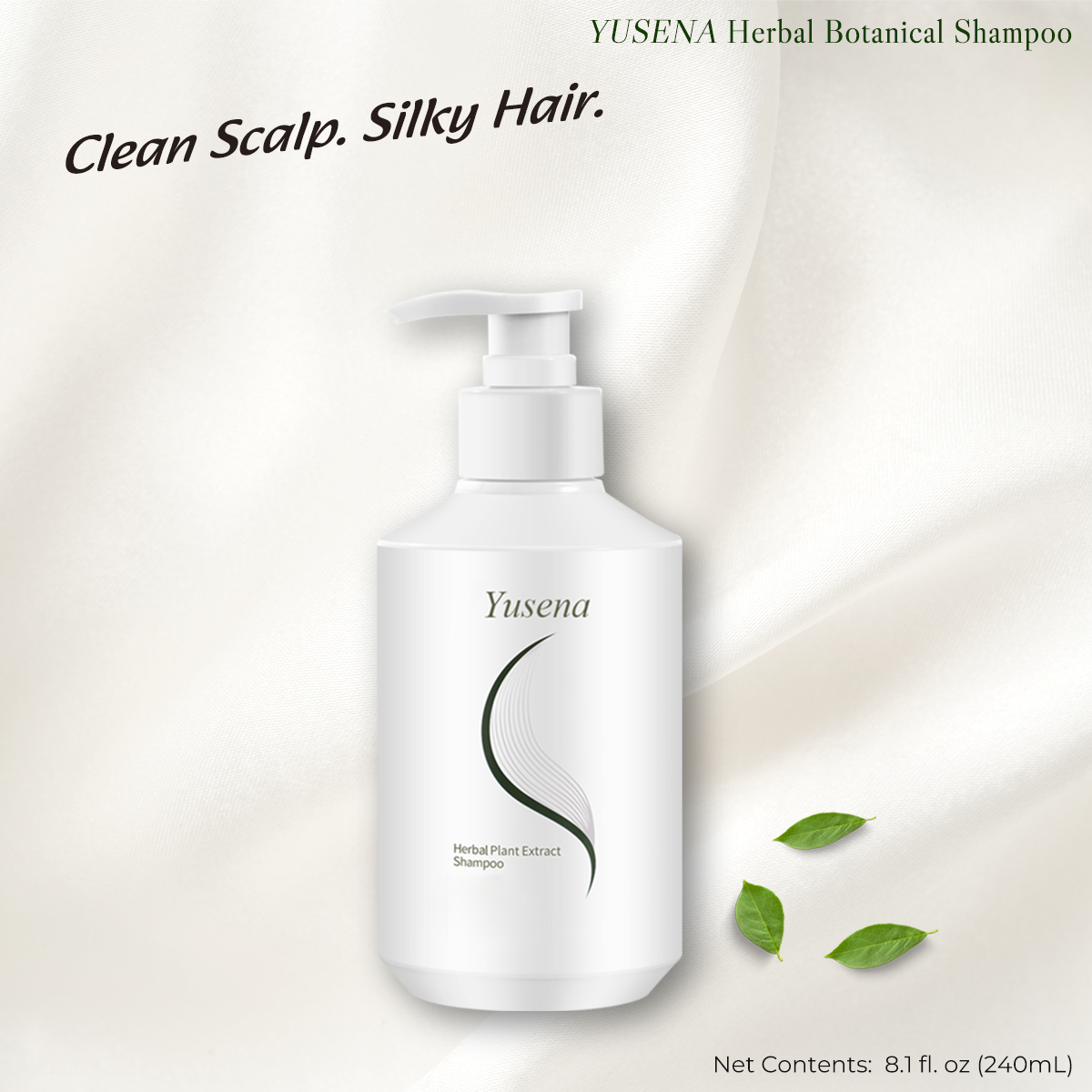 Yusena Herbal Botanical Scalp Shampoo | Scalp Care, Flake-Control & Oil-Balancing Formula, Clean Scalp and Silky Hair, Botanical Biotech Powered, Gentle for Daily Use & Color-Treated Hair, 8.1 fl. oz/240 mL