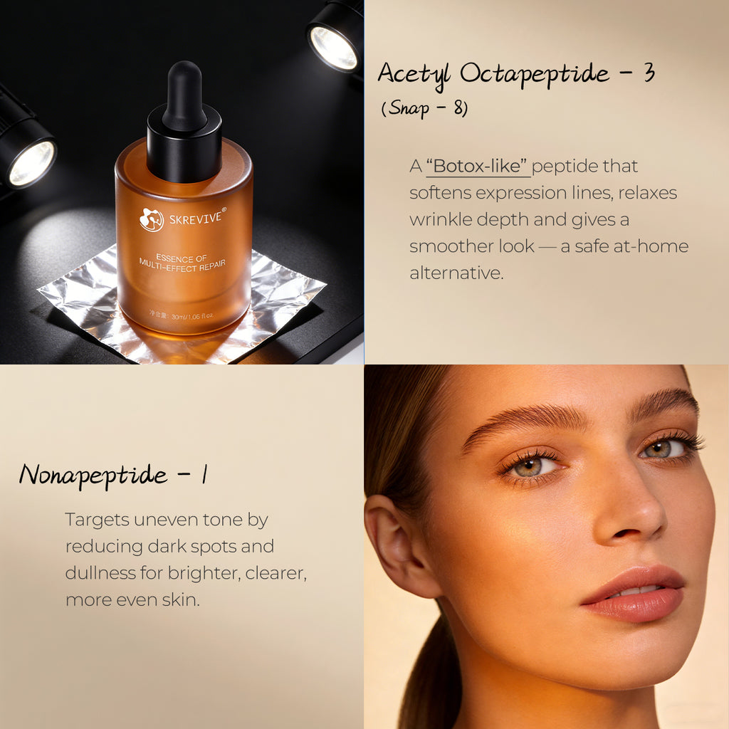 Skrevive Multi-Effect Repair Serum, EGF Peptide Serum with Copper Peptides & Snap-8 | 4-Peptide Complex to Boost Collagen & Elastin, Firm & Lift Skin, Smooth Fine Lines, Reduce Wrinkles, Rejuvenate, Brighten, Anti-Aging Face Serum. 30ml/1.01 fl.oz
