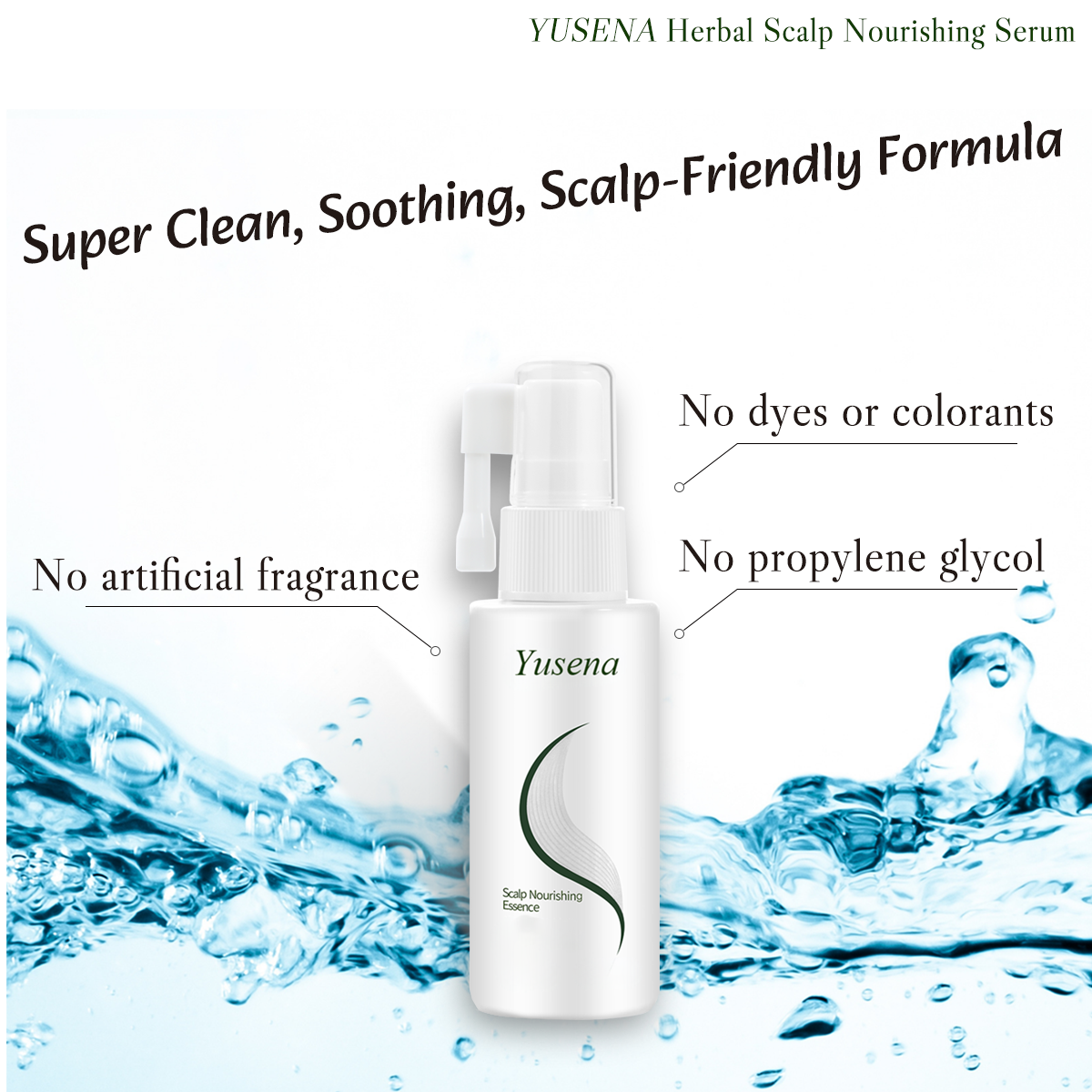 Yusena Herbal Scalp Nourishing Serum – Lightweight Botanical Scalp Care, Reduces Visible Shedding, for Minor Thinning, M-Shaped Hairlines, Diffuse Thinning,  Promotes Fuller-Looking Hair Growth for Thinning Hair, 1.2 fl. Oz