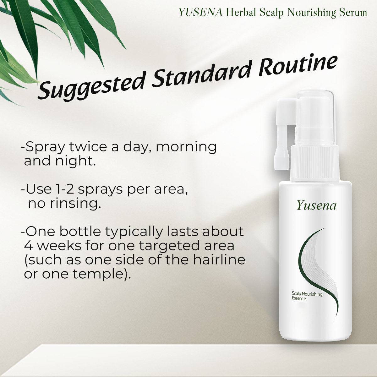 Yusena Herbal Scalp Nourishing Serum – Lightweight Botanical Scalp Care, Reduces Visible Shedding, for Minor Thinning, M-Shaped Hairlines, Diffuse Thinning,  Promotes Fuller-Looking Hair Growth for Thinning Hair, 1.2 fl. Oz